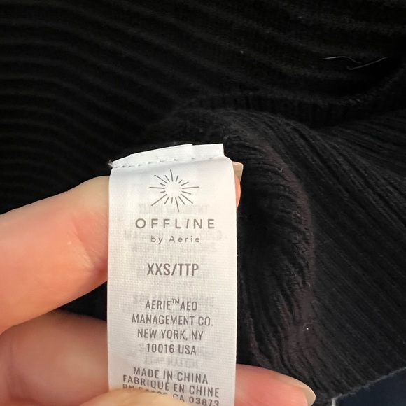 Aerie | Offline | NWT| Women’s | Turtleneck | Quarter Zip | Ribbed | Black | xxs - Picture 6 of 9